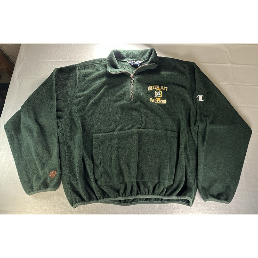 Vintage Champion Authentic Apparel Green Bay Packers Fleece Jacket Mens Large